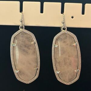 Kendra Scott Silver and Pink Stone Earrings